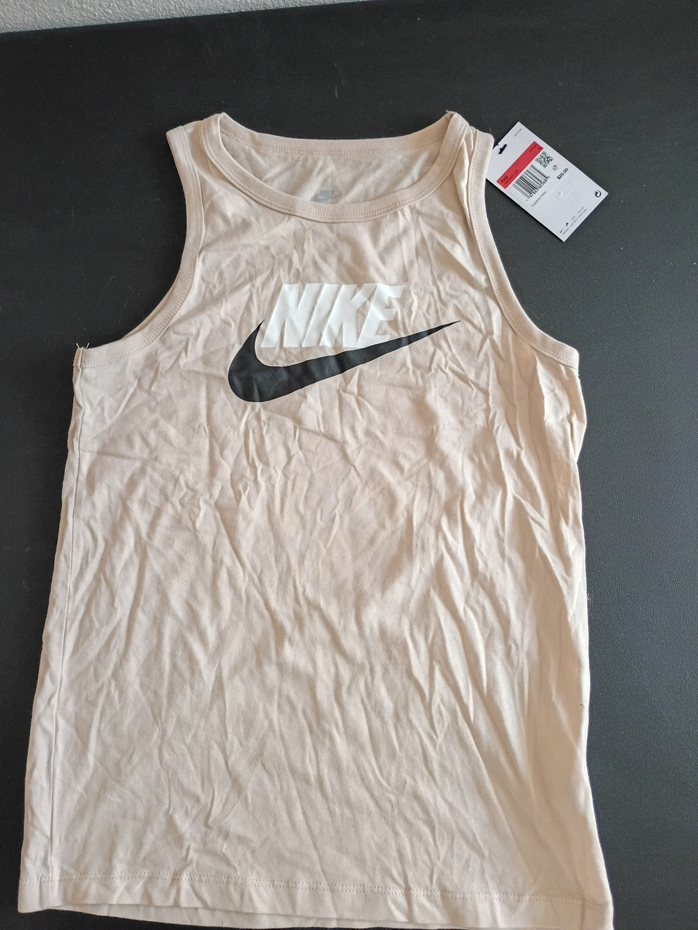 Nike Kids Sportswear Logo Tank Top - Beige (Size L)